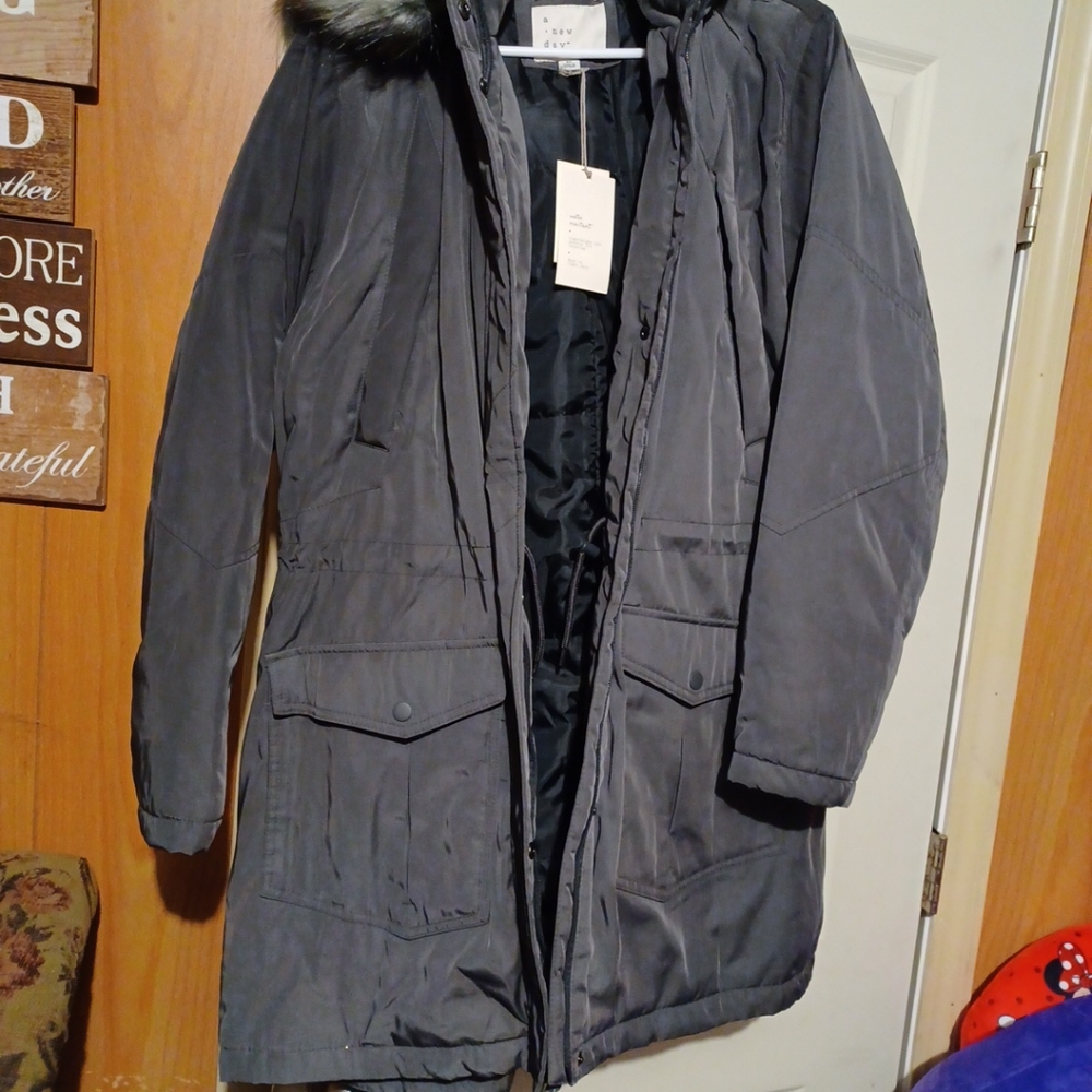 A New Day-Womens Hooded Water resistant Coat XL Grey Brand new unworn